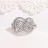 925 Silver PlatedNew Twist Infinite Shape Crystal Cubic Zirconia Rings Woman Exquisite Female Wedding Bands Fashion Jewelry Gift