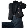 Neuankömmling! Herbst und Winter Schwarzer Kurzer Anzugjacke für Frauen mit kleiner Statur und dickem Wollstoff, Trendiger Lockerer Freizeitblazer Mantel