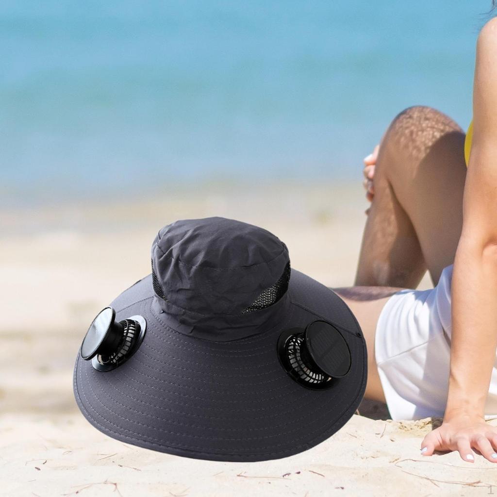 Fan-Equipped Bucket Hat for Men and Women with Adjustable Features