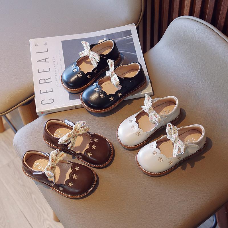 Zapatos NiñaFrench Girls Shoe Spring Korean Soft Sole Leather Shoe Retro Kid Shoe Girls Princess Shoe Small Medium Kid Baby Shoe