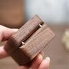 Rings Container Solid Walnut Wood Wedding Ring Storage Organizer Jewelry Box with Velvets Interior for Engagement