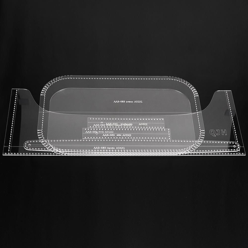 1set DIY Sewing Acrylic Template, Transparenet Acrylic Stencil with Holes, DIY Acrylic Pattern Mold for Leather Storage Basket