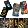 for Motorola Moto G54 G05 G24 G55 G75 G85 G15 G57 G86 Power Edge 50 30 Ultra Fusion neo Pro Case Golden Black Dragon Wallpaper