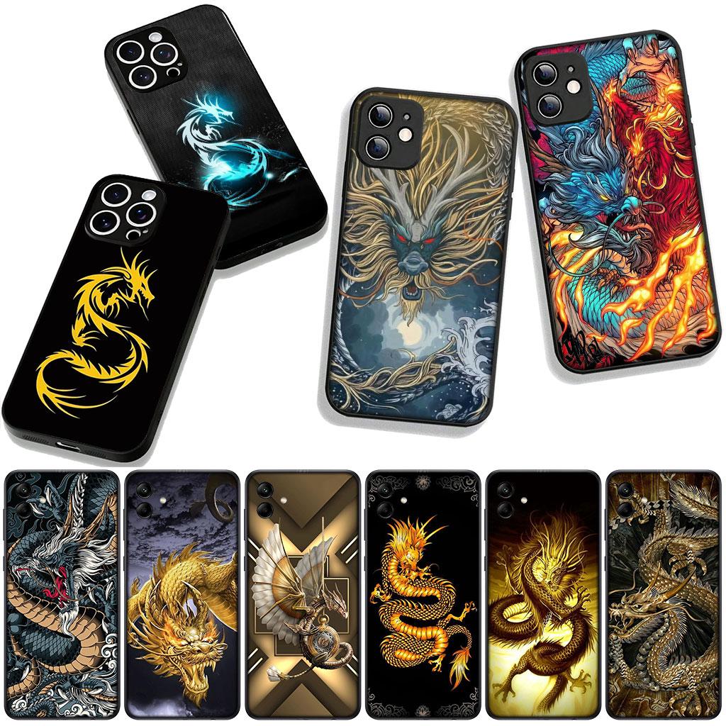 for Motorola Moto G54 G05 G24 G55 G75 G85 G15 G57 G86 Power Edge 50 30 Ultra Fusion neo Pro Case Golden Black Dragon Wallpaper
