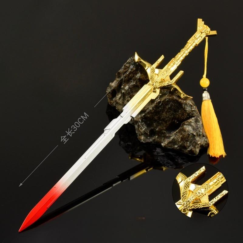 30cm/11.8in Medieval Swords Assassin’s Creed Weapon Model Metal Game Peripherals Cosplay Holiday Gift Ornaments Toys Collectible