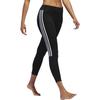 adidas Pantaloni lunghi sportivi casual da esterno a righe con stampa logo da donna neri CZ8095