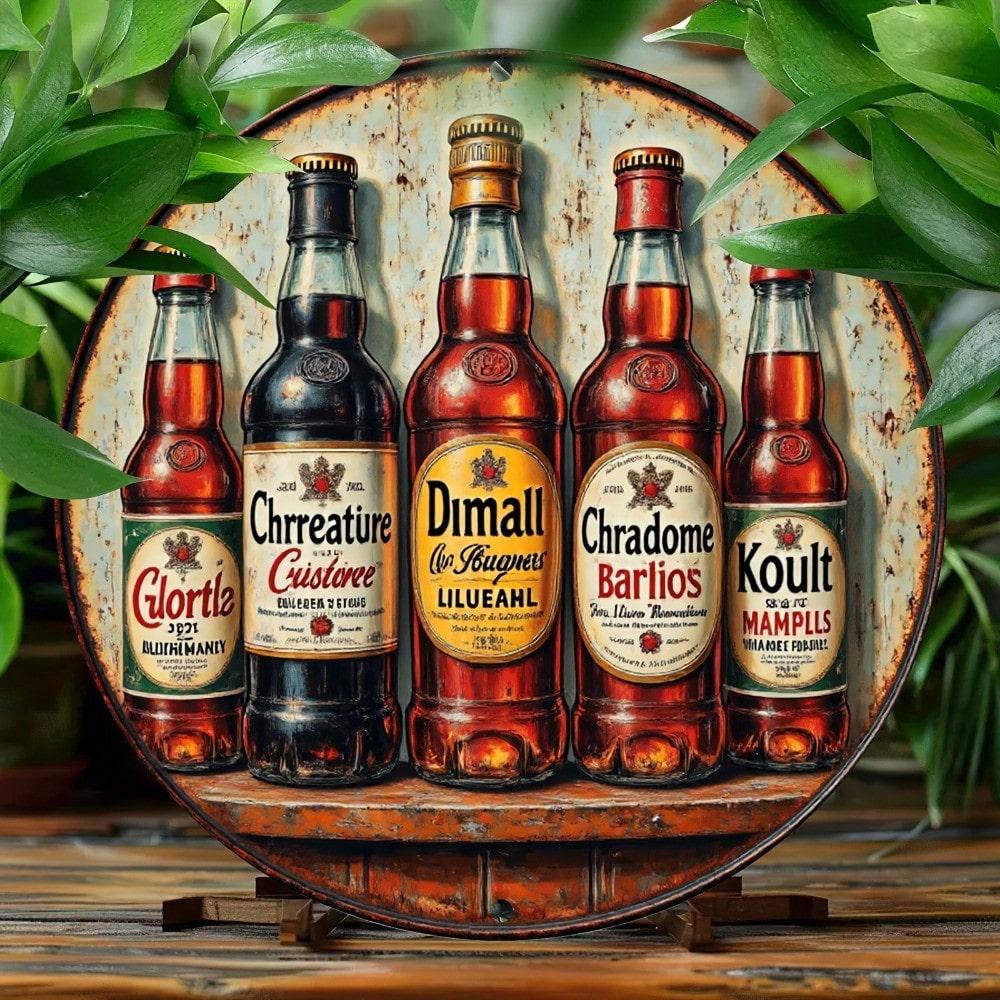

Vintage Beer Brand Metal Tin Wall Art Retro Pub Decor Kitchen Home 20x20 разноцветный