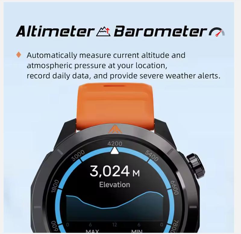 NORTH EDGE X-TREK 2 GPS Sports Smart Watch 1.43'' Amoled Screen 3ATM Waterproof AOD Smart Watch Bluetooth Call Altitude Compass