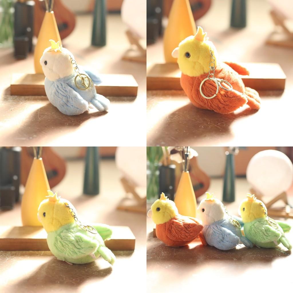 Cute Soft Plush Parrot Pendant Keychain Adorable Stuffed Bird Toy With Pp Cotton Filling