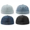 Fashion Denim Docker Cap Brimless Hat Solid Skullcap Solid Color Sailor Cap Beanie Hats Men Women Bucket Cap Adjustable Dad Hat