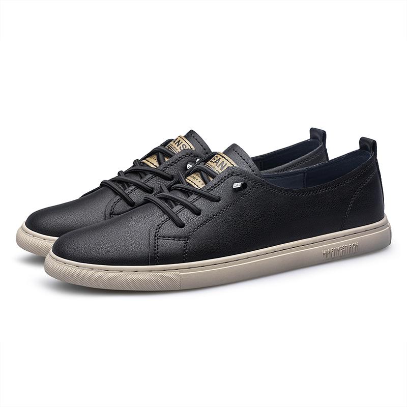 Fashion Autumn Casual Leather Board Shoes British Style Genuine Leather Thick-soled Walking Shoes Outdoor Antiskid Versatile Oxford Shoe