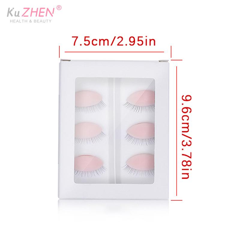 3Pairs/Set Replacement False Eyelash Extension Practice Head Model Silicone Removable Eyelids Tattoo Training Eyes Mannequin