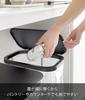 Yamazaki Sorting Garbage Bag LUCE Garbage Can with Easy Garbage Bag 10568 (Yamazaki Industries) Castered, Side-Opening, Holder, Black,