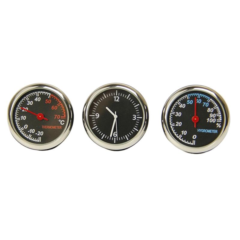 Mini Car Digital Clock Auto Thermometer Hygrometer Anti-slip Base Stable Automotive Accessory for Bumpy Road Driving