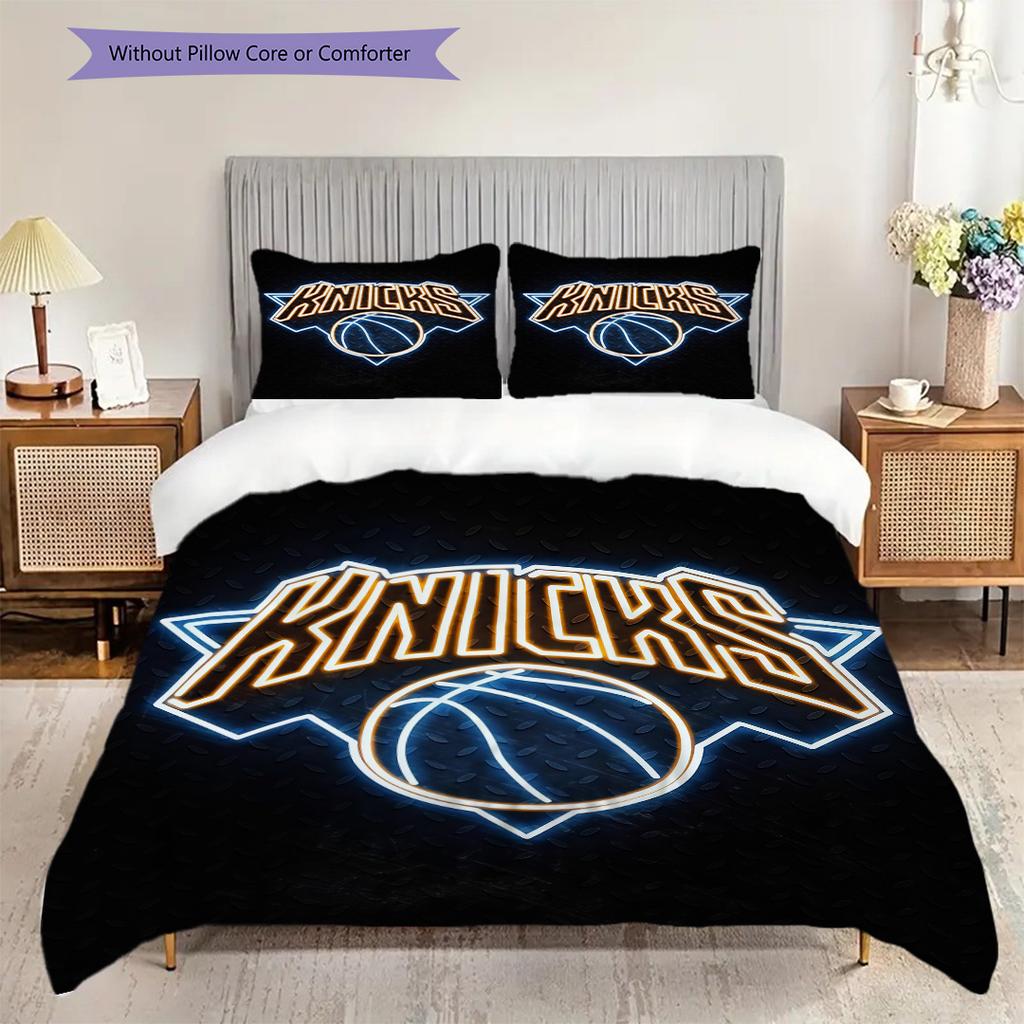 Set Tre Pezzi Spirito Dinamico del Basket New York Knicks(1 * copripiumino + 2 * federa, senza nucleo)Morbido e confortevole