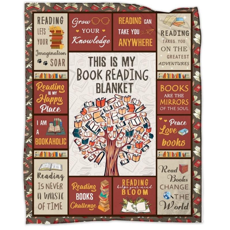 

Подарочное одеяло для книголюбов, одеяло с тематикой книжного клуба, для книголюбов, праздничный подарок 130x150cm
