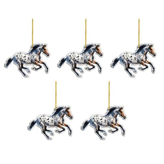 Yousheng 2D Horse Car Rear View Mirror Charm Acrylic Christmas Tree Hanging Pendant Auto Mirror Accessories for Women Girls