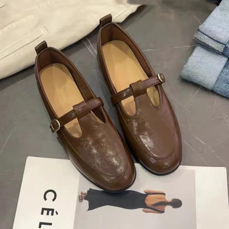 

2024 Новые женские туфли Lefu в британском стиле с пряжкой на лошади, универсальные женские туфли в стиле ретро на плоской подошве 40 коричневый