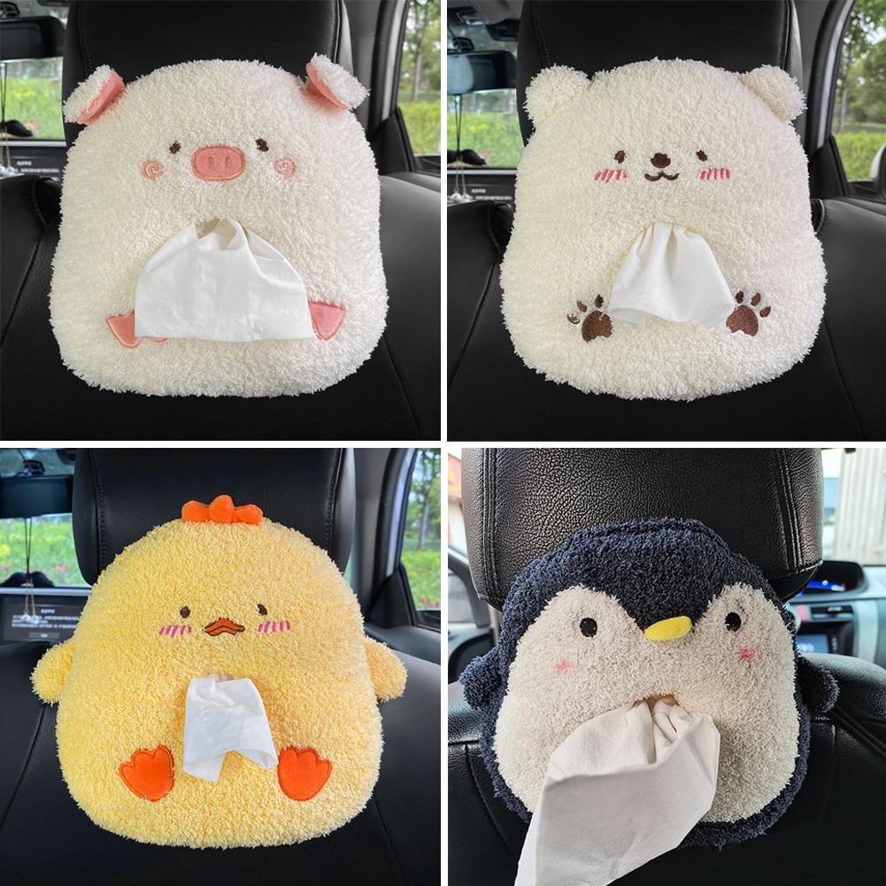 Auto Tissue Box Nette Plüsch Tiere Serviette Seidenpapier Halter Tragbare Schublade Box Auto Styling Multi-funktion Auto Liefert frauen