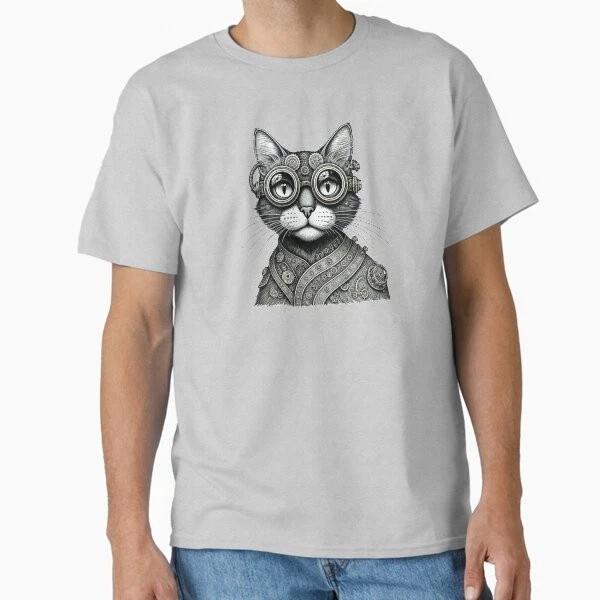 Steampunk Cat Face Classic TShirt Made In UsaAus TShirt S2xl S