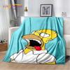 De S-Simpsons Cartoon Pluche Deken, Flanellen Deken Kinderen Plaid voor Woonkamer Slaapkamer Bed Bank Wandelen Vrije Tijd Dutten