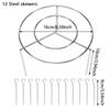 Kitchen Vertical Skewers Holder Round Air Fryer Grill Rack Detachable Grill Kebab Rack with Steel Sticks