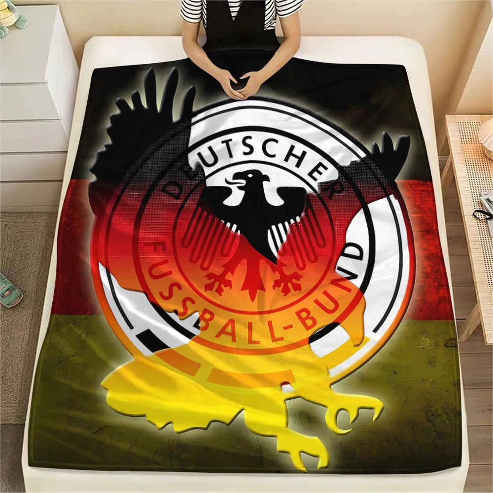 1PC Germany National Football Team Patterned Flannel Blanket Suitable For All Seasons for Home Decor Warmth and Comfort Gifts Holiday Present