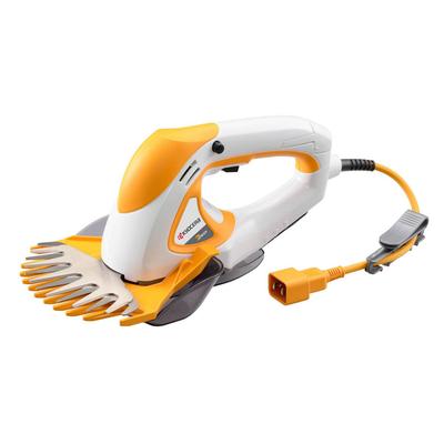 Ehemaliger Ryobi Rasentrimmer Schnittbreite 160mm mit Kantenschneideführung 693951A Die Schnittführung schneidet Gras an Kanten, ohne Wände oder Schneidwerkzeuge zu beschädigen.