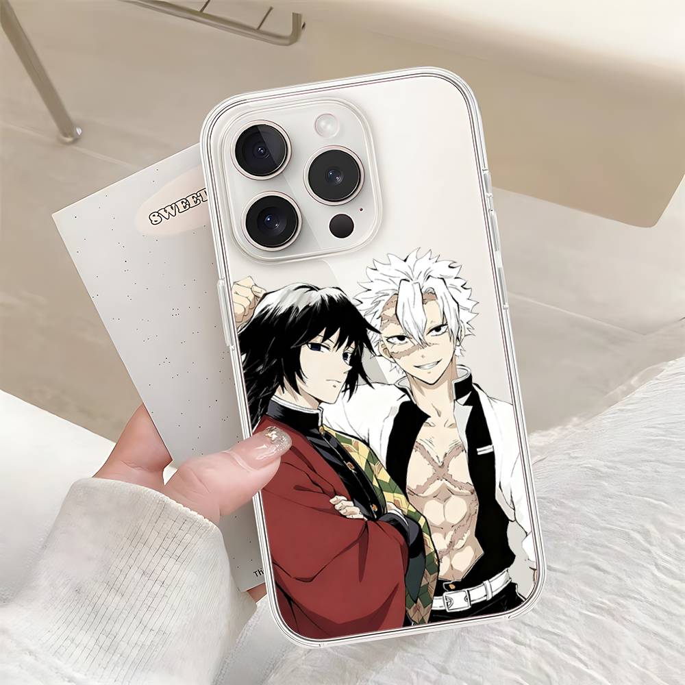 S-Sanemis G-Giyuus Phone Case For Iphone17 16 15 11 13 14 Pro Max 7 8 Plus X Xr Xs Max Se2020 12mini Transparent Cov