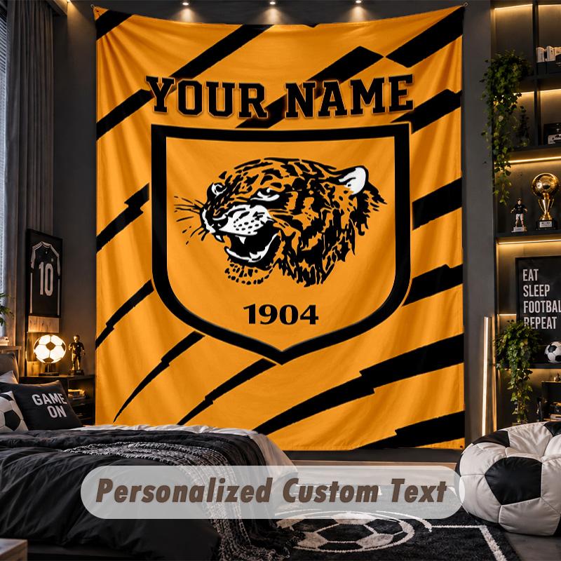 TapestryHull FC Custom Name Text Personalized Wall Hanging Tapestry Home Wall Decor