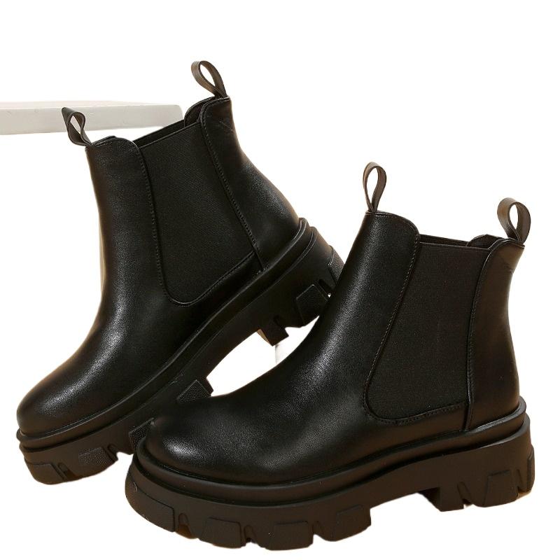 

Мода Модный Горячо Продаваемый с Темпераментом Зимний Новый Круглый Носок Низкий Каблук Женские Ботинки Дышащие Повседневные Женские Ботинки 43 чёрный