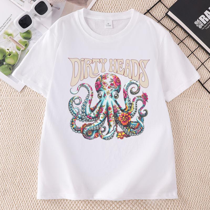 Dirty Heads Octopus TShirt Unisex Unisex Cotton Round Neck Printed Tshirt Casual ShortSleeve T Shirt Comfortable Clothing
