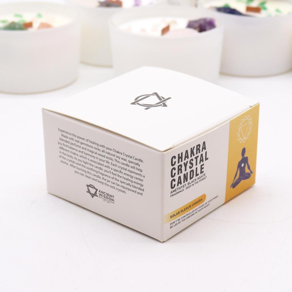 Solar Plexus Chakra Crystal Candle Amethyst Black Agate