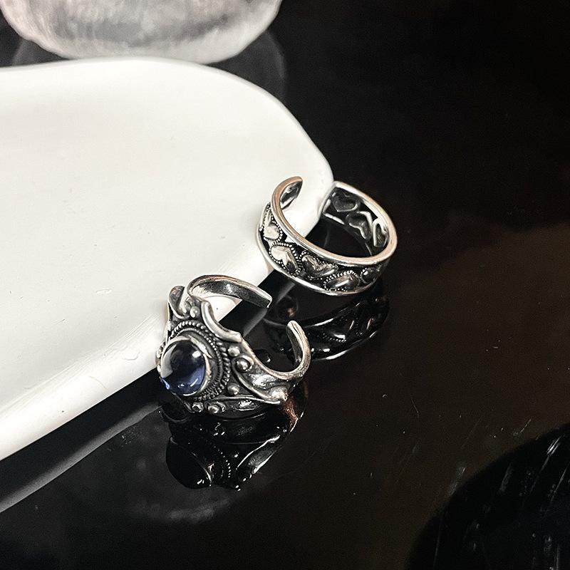 Nepalese Gemstone Open Ring, Personalized Love, Retro Trendy Cool Niche Design, Retro Index Finger Ring, Stacking And Wearing Rings