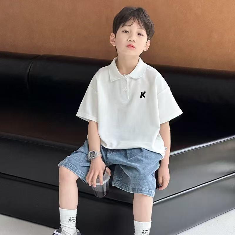 Kids Summer Cotton Polo Shirt Boys Girls Short Sleeve T Shirt Baby Trendy Top 90