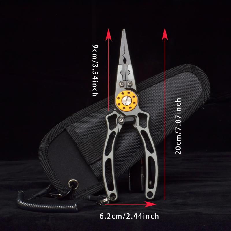 Multifunctional Fishing Pliers Aluminum Alloy Fishing Scissors Line Cutting Machine Fish Control Tool Portable Easy Storage Pliers Sleeve