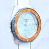 Seiko 30m Water Resistant Automatic Mechanical Movement Leather Strap Watch Men's Watches White Dial SRPF63K1()