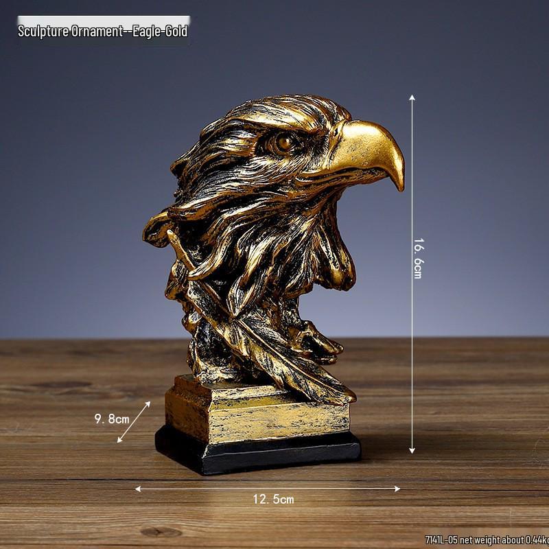 Golden Light Luxury Resin Handicrafts Collection: Ornaments for Office, Living Room, Wine & TV Cabinets