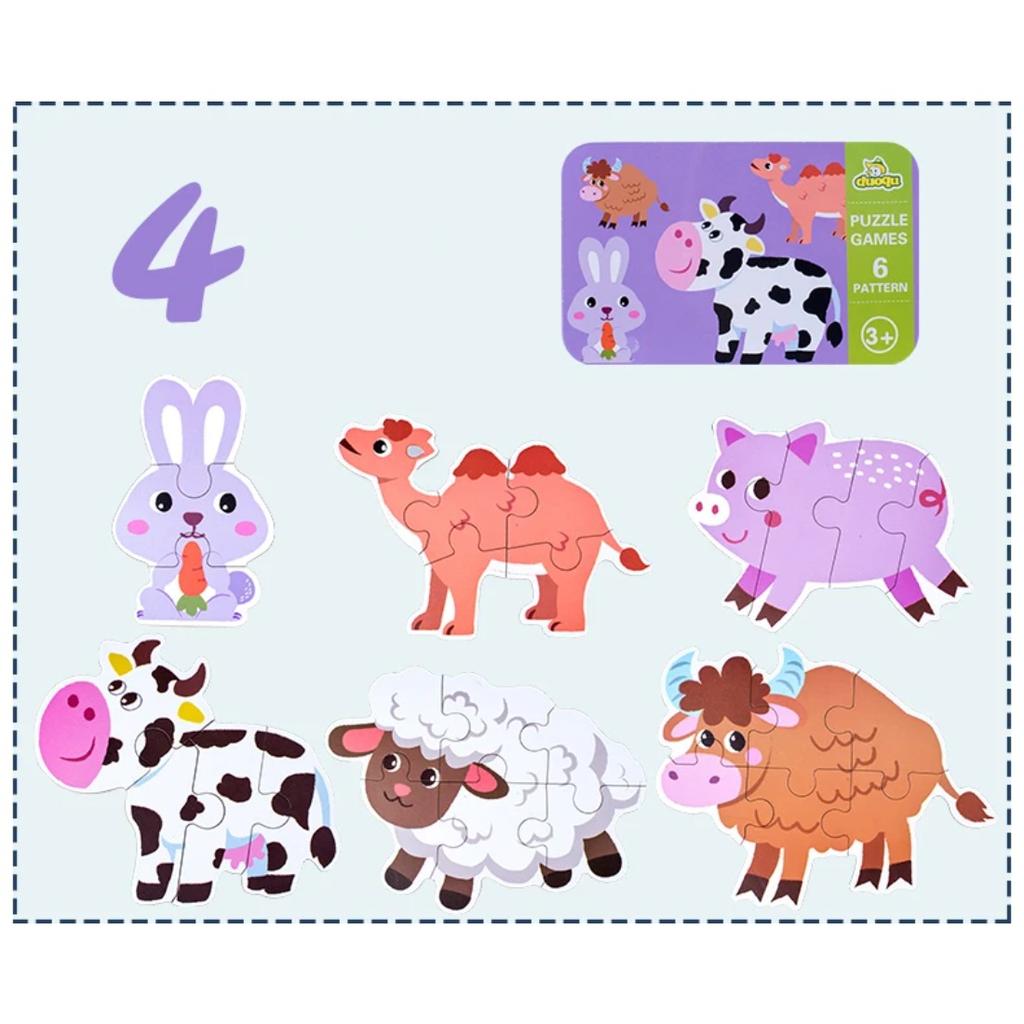 Montessori Baby Puzzle Lernspielzeug für Kinder 2 bis 4 Jahre Kleinkind 3D Holzpuzzles Kinder Blechdose Puzzle Spiele Spielzeug