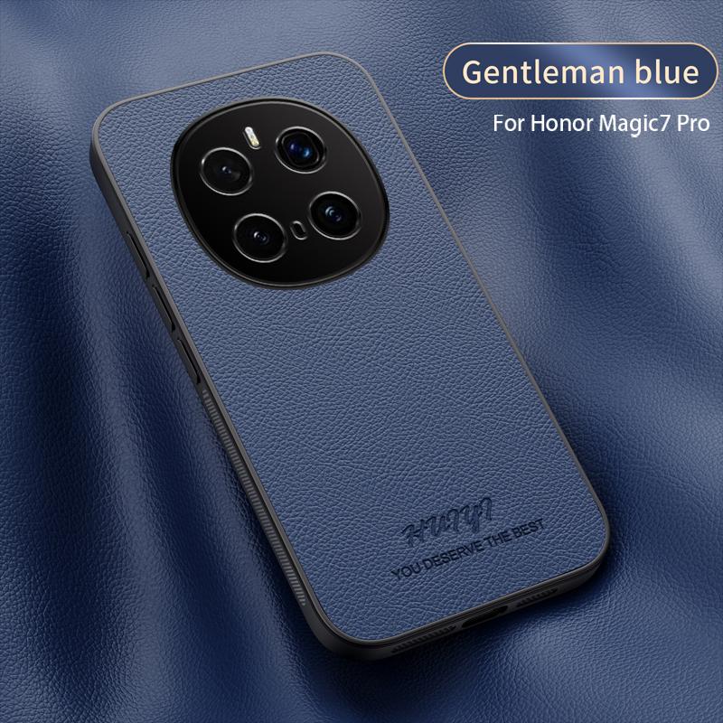 Case for Huawei Honor Magic7 Pro Leather Car Magnetic Holder Wireless Charging Hard Phone Cover HonorMagic7Pro PTP-AN10 PTP-AN00