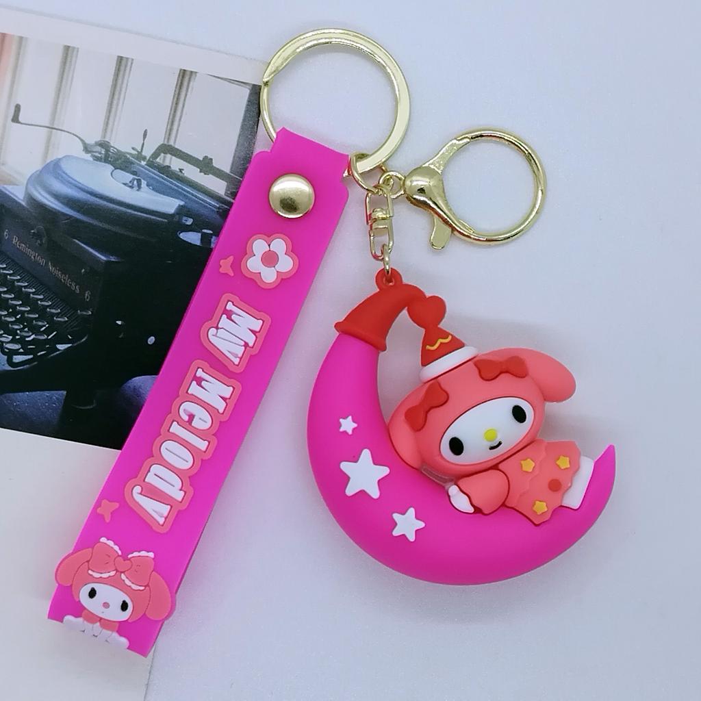 Creative Cartoon Moon Sanrio Series Keychain Bags, Car Keychain Accessories Gift Kawaii Cute Personalized Gifts Y2k Fashion Toys