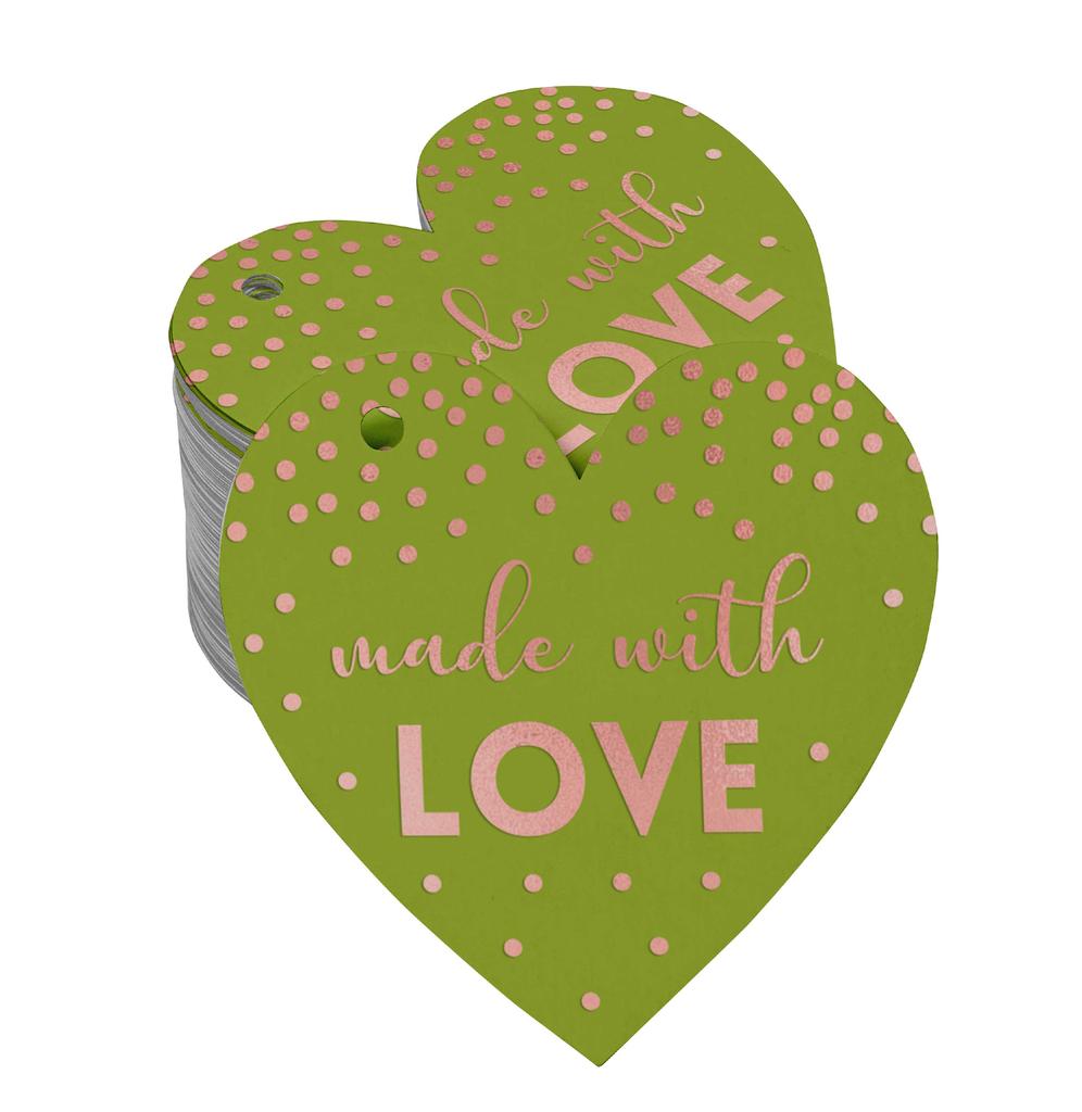 Inkdotpot Gold Foil Paper Hang Tags Made With Love Wedding Favor Tags 100
