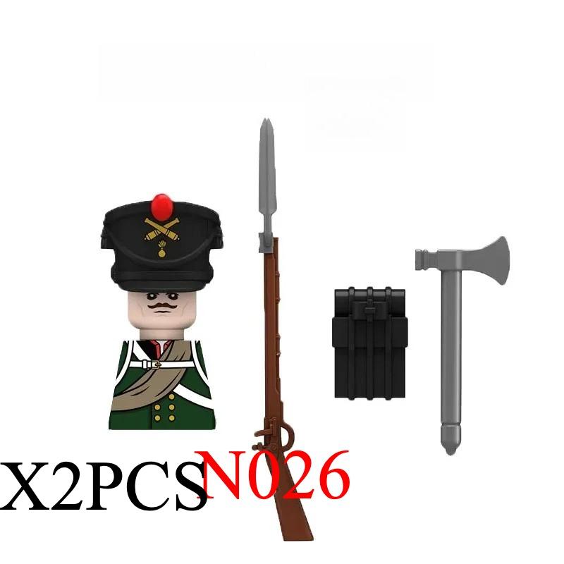 Medieval Napoleonic War Soldiers Figures Military MOC Building Block Knights British French Fusilier Rifles Weapon Kids Toy B08