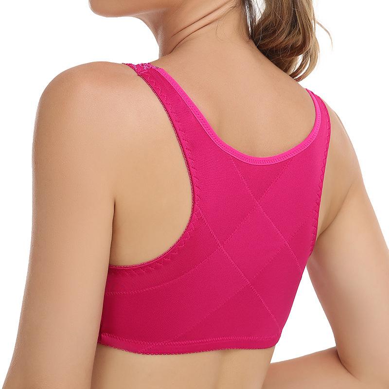 Wind Large Size No Steel Rim Bra Underwear Women's Lace Transparent Thin Bra Front Buckle Bra