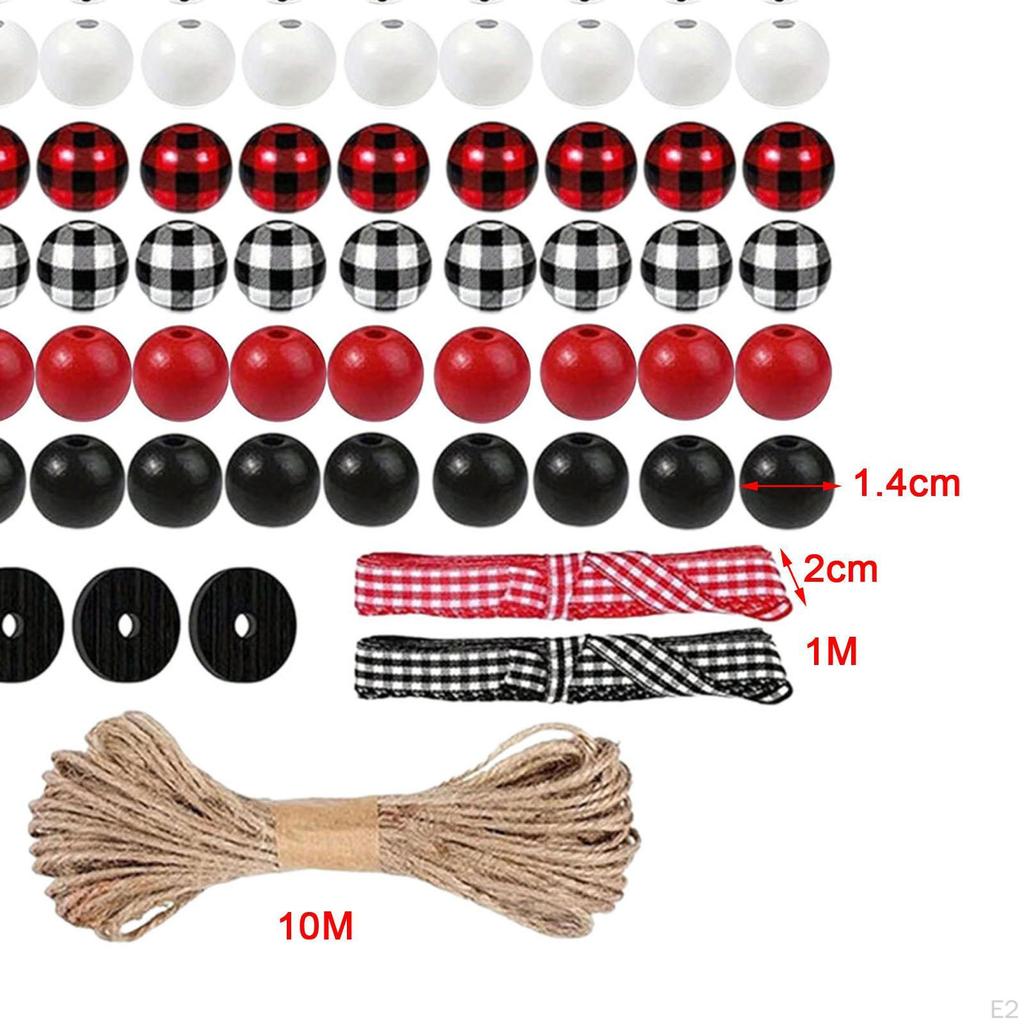Christmas Snowman Wooden Beads Set Ornaments Loose Spacer Hanging Xmas Pendants for
