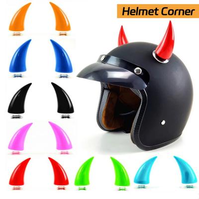 Teufelshorn Helm Hörner Dekorative Hörner Kratzfest DIY Motorrad Gummihelm Teufelshorn mit Saugnapf Klebeband Helm Dekor