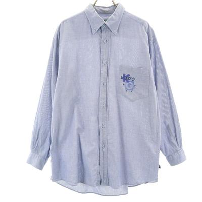 KENZO GOLF 90s Made In Japan Old Long Sleeve Button Down Shirt 4 Navy Men's Used