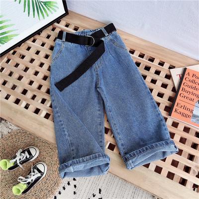 Blue Girls Jeans Solid Color Kids Jeans Girls Spring Autumn Children Jeans Casual Style Kids Clothes