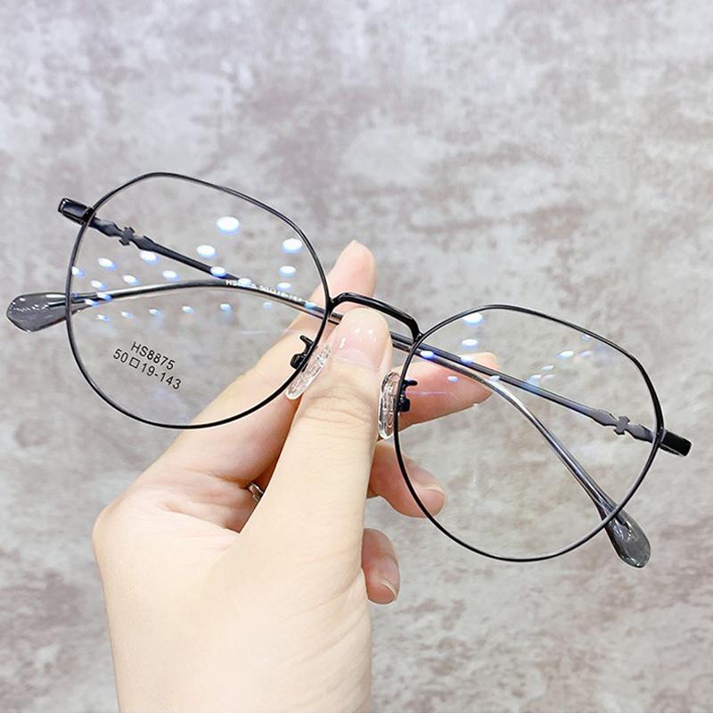 Anti-blue Light Glasses Round Metal Eyewear Women Men Exquisite Luxury Eyeglasses Blue Light Blocking Man Lady Computer Eyeglas