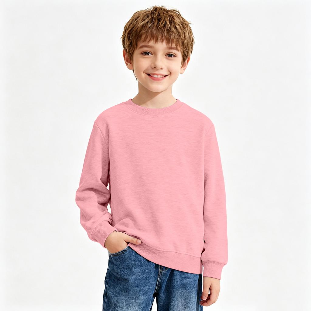 Unisex Kids Long Sleeve Color Sweatshirt Casual Comfortable Pullover for Boys and Girls